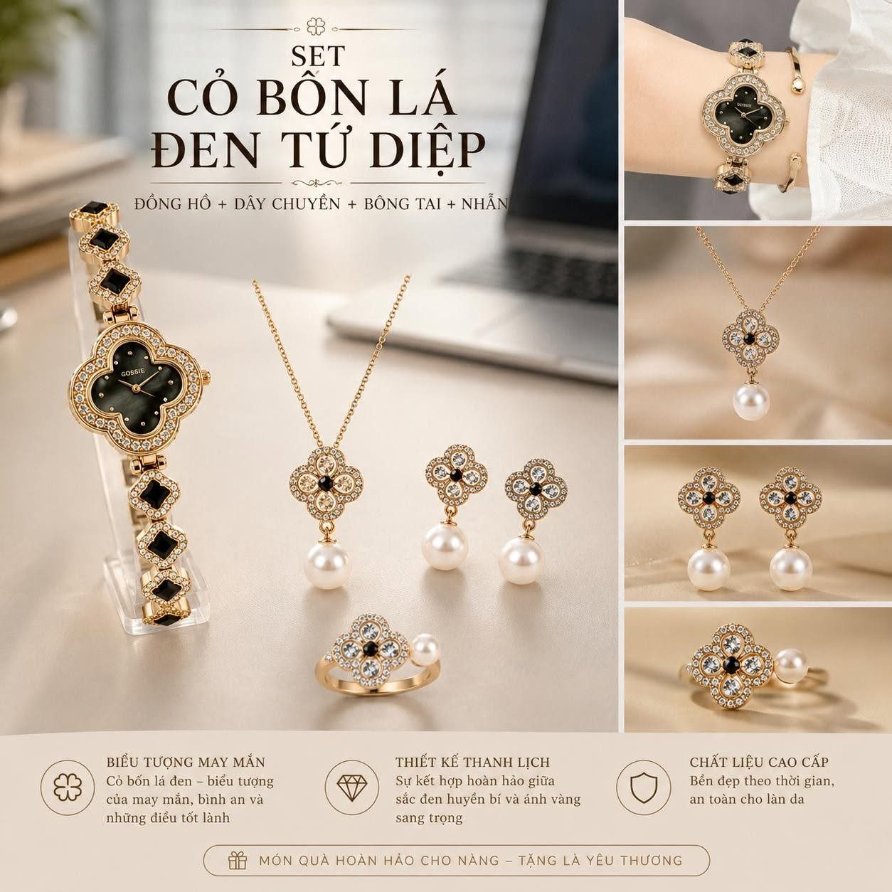 Set Cỏ Bốn Lá Đen Tứ Diệp - ảnh 5